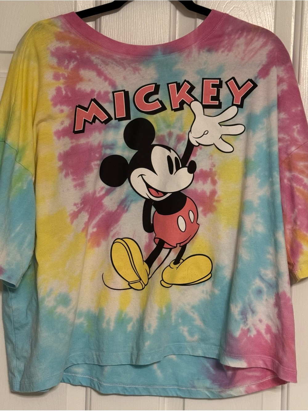 Disney Mickey Mouse Tie-Dye Tee - Pink, Yellow & Blue